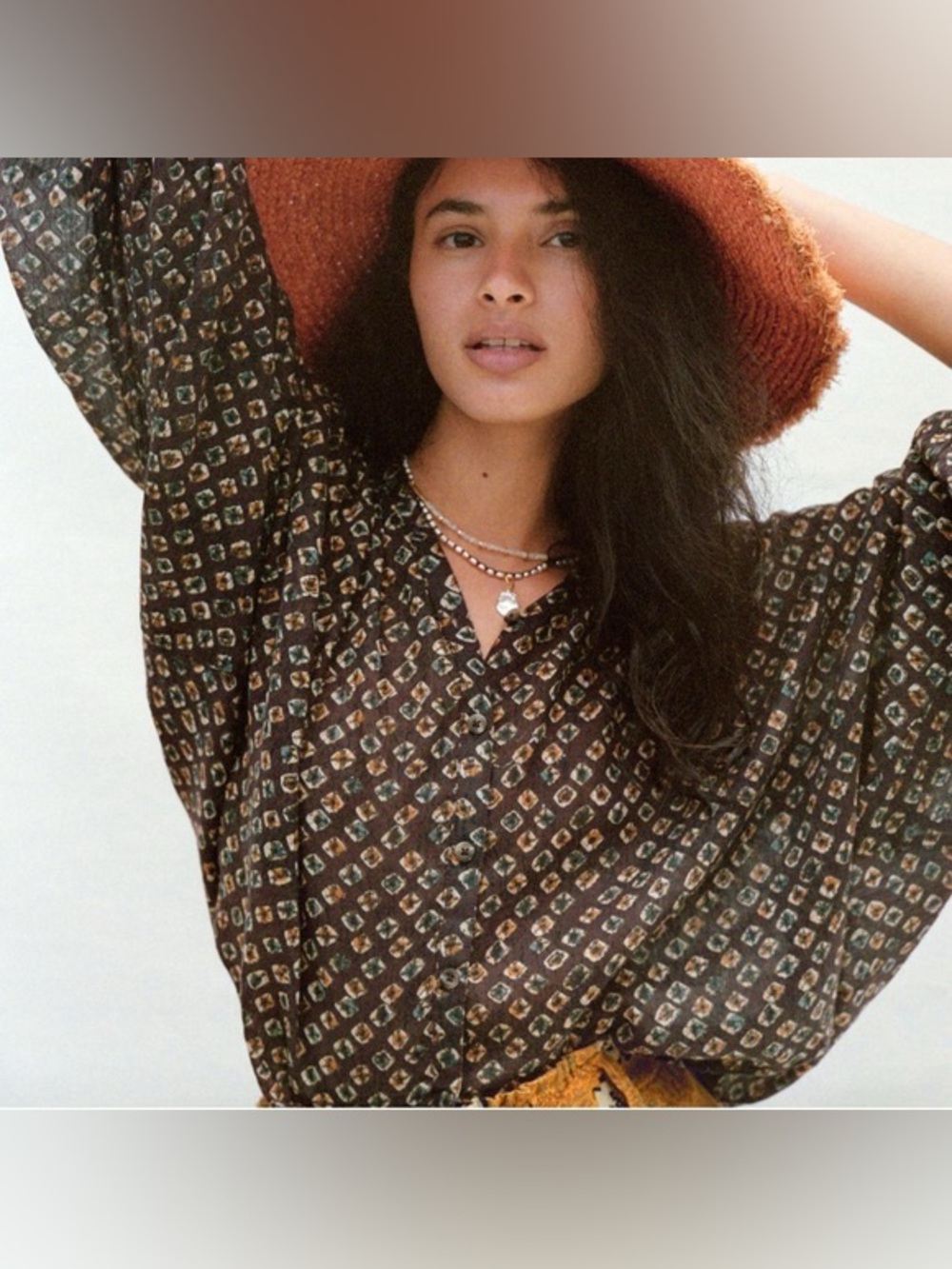 Anthropologie Pamela Brown Motif Printed Blouse